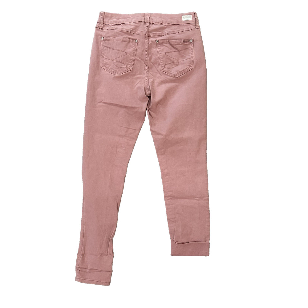 Womens SEVEN7 Sz 10 Rose Pink Skinny Jeans High Rise 29.5” Inseam Stretch Crop